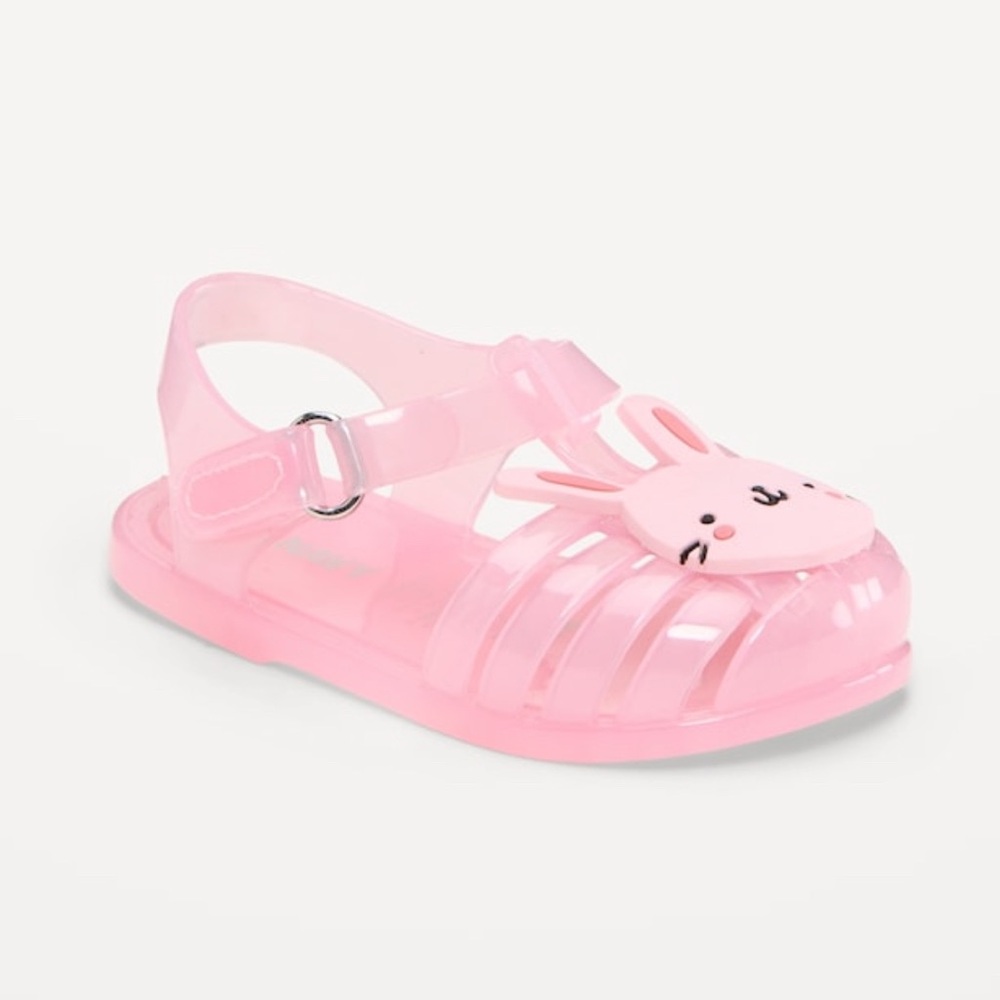 Kids Pink Bunny Jelly Sandals